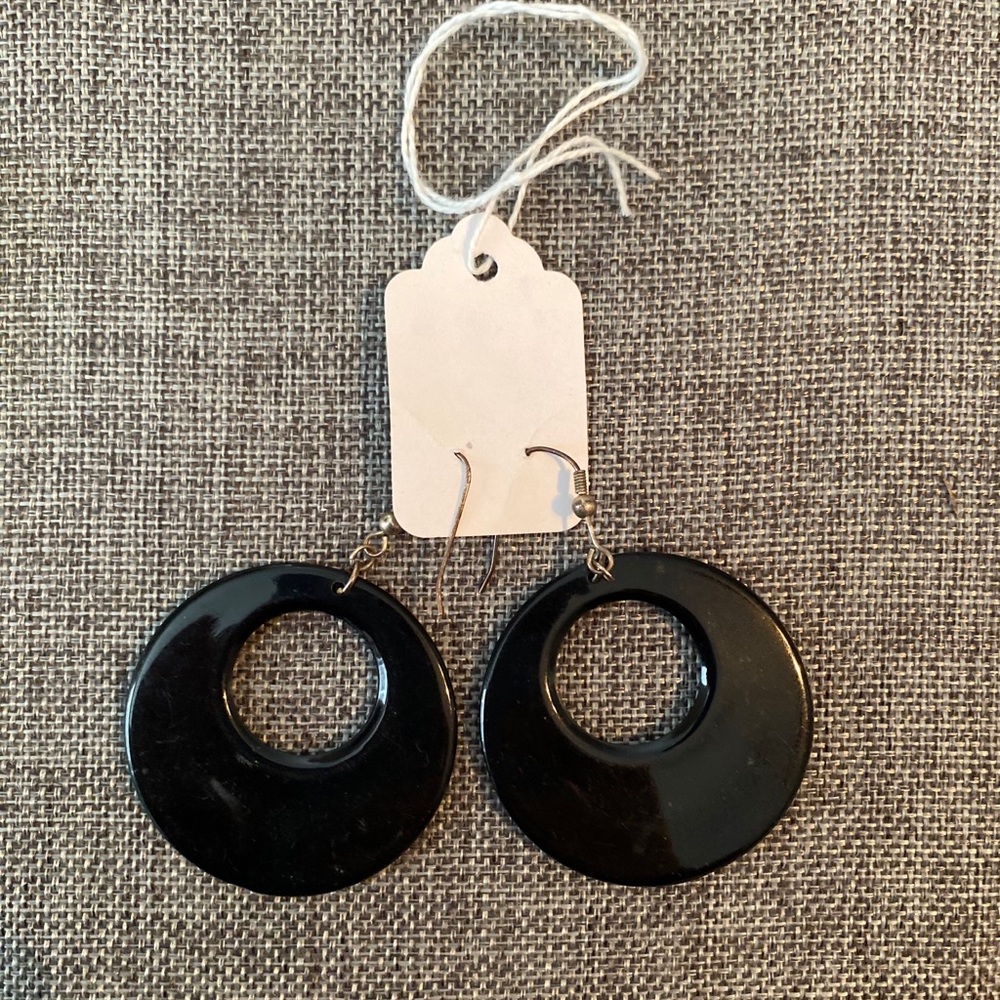 Black dangle earrings